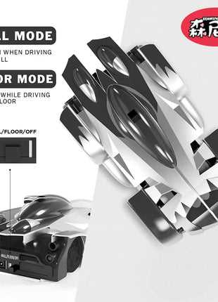 SENNIXIONG 1:24 Wall Climbing Remote Control Car Dual Mode 360deg Rotating Anti Gravitys Stunt Climber Vehicle Toys for Children
