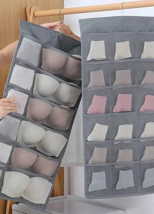 Double Sides Underwear Storage Hanging Bag Dormitory Home Wardrobe Hanging Wall Foldable Bag Underpants Socks Organizer Yiwu Yikang Store