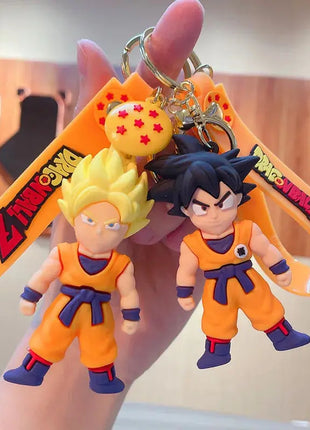 Anime Dragon Ball Keychain Fashion Jewelry Son Goku Vegeta Piccolo Action Figures 8CM PVC Key Ring for Men Women Bag Pendant Ali-manga Figure Toys Store