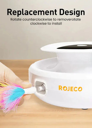 ROJECO 2 في 1 ألعاب القط الذكية التلقائي ريشة المرح الكرة لعبة مجموعة للقط الكلب 5 أوضاع الإلكترونية التفاعلية الحيوانات الأليفة لعبة الملحقات ROJECO Choice Store