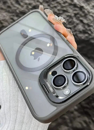 Luxury Magnetic Shockproof Phone Case For iPhone 16 17 15 14 13 12 11 Pro Max Funda For Magsafe Stand Glass Lens Protector Cover TAOYUNXI 3C Products Store