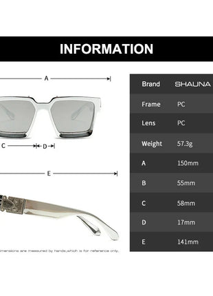 SHAUNA Retro Square Sunglasses 😎 UV400 Candy Colors & Silver Mirror SHAUNA Official Store