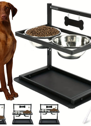 Adjustable Elevated Dog Bowl Raised Dog Bowl Rack for Large and Medium Dogs Dog Bowls Are Elevated with Two Dog Food Bowls Dropshipman