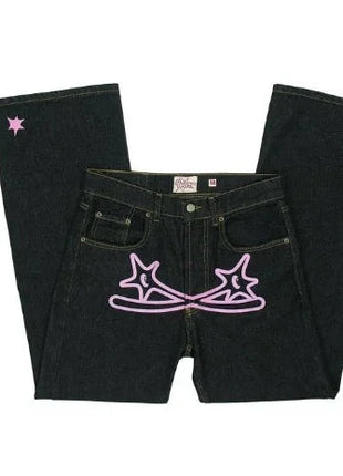 Baggy Graffiti Embroidered Jeans INS Clothing Store