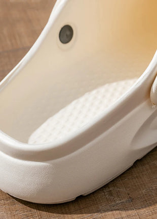 Women's Men's Slippers Summer Anti-Slip Couple Hollow Covered Toe Indoor Outdoor Casual Thick Bottom Sandals for Home Adults