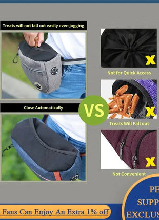 Portable Dog Training Waist Bag Hands Free Snack Reward Bag Large Capacity Outdoor Puppy Treat Pouch Fanny Pack Pets Acessorios Dropshipman