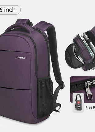 Genuine Leather & Canvas Vintage Backpack tigernu Female Backpack Store