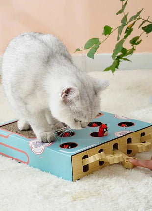 Cat Toy Whack-a-Mole Cat Scratching Board Toy Grinding Claw Rest Play Funny Cat Interactive Multifunctional Cat Supplies Dropshipman