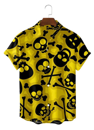 T.S.L. Summer Casual 3D Skull Men's Hawaiian Shirt Foxbrzks Store