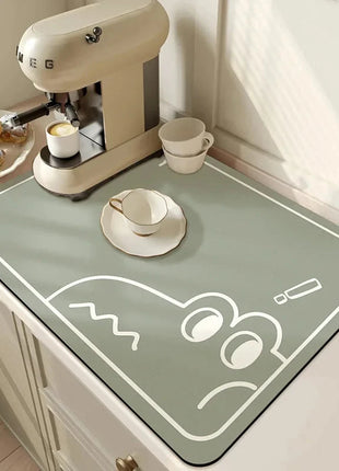 Super Absorbent Large Kitchen Absorbent Mat Antiskid Draining Coffee Dish Drying Mat Quick Dry Bathroom Drain Pad Tableware Mat E-Goods Store