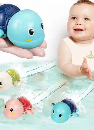Baby Bath Toys Bathing Cute Swimming Turtle Whale Pool Beach Classic Chain Clockwork Water Toy For Kids Water Playing Toys QWZ Official Store