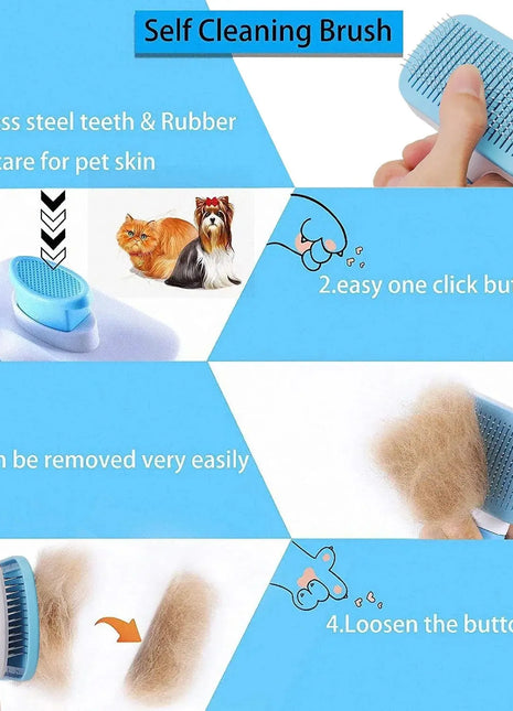 Dog Hair Remover Brush Cat Dog Hair Grooming And Care Comb For Long Hair Dog Pet Removes Hairs Cleaning Bath Brush Dog Supplies Dropshipman