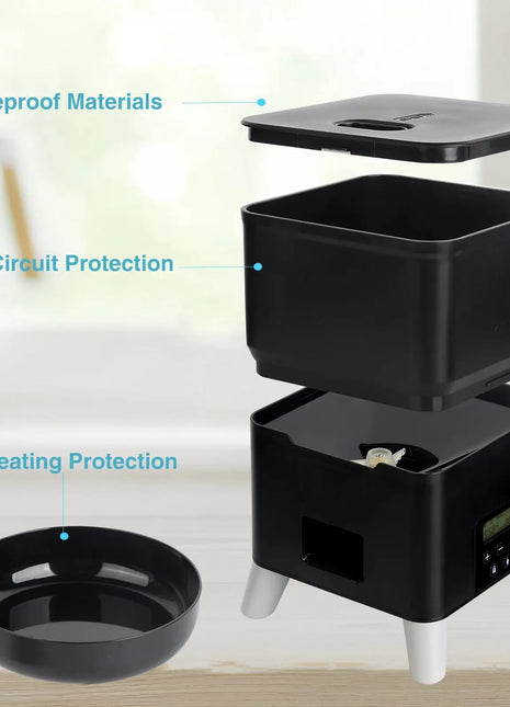 Automatic Pet Feeder For Cats Button Smart Slow Dog Feeder With Large Capacity Timing Cat Dry Food Dispenser Feeding Bowl Dropshipman