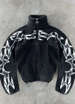 Buy Women's Brown Leather Biker Jacket Blue Lock Clothes Store