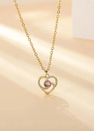 Personalized Heart Projection Necklace Custom Photo Memorial Jewelry Gift HIBODY Jewel Store