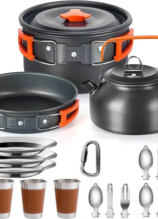 Camping Cooking Set - Outdoor Cookware & Picnic Tableware | Non-Stick Pots & Teapot Stone's Store