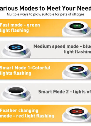 ROJECO 2 in 1 Smart Cat Toys Automatic Feather Fun Ball Toy Set Dropshipman