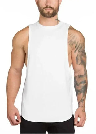 plain Gym Clothing Mens Bodybuilding Stringer Tank Top Summer Cotton Cut Off Fitness Vest Muscle Workout Sleeveless T Shirt VQ FITNESS GYMWEAR Store