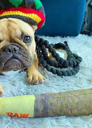 Funny Interactive Dog Toys - Cigar Design Plush Squeaky Pet Toys Grinding Teeth Creative Chew Toy For Small Medium Dog JoyLife Store