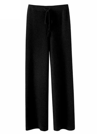 Bxoxo Autumn Casual Wide Leg Pants for Women High Waist Drawstring Soft Warm All Match Pants Korean Solid Simple Straight Trousers New Suli Store