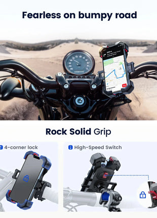 Joyroom 360° Universal Bike Phone Holder for 4.7–7" Phones, Shockproof GPS Mount Stone's Store