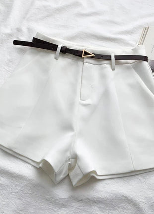 Belted High Waisted Shorts Stone's Store