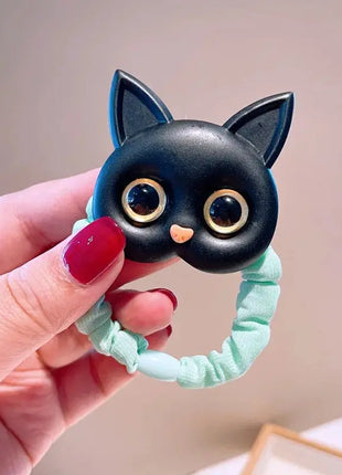 2023 New Women Cute Cat Rubber Bands Elastic Hair Bands Korean Headwear Children For Girls Lovely Hair Accessories Ornaments SYTZ Hair Accessories Store