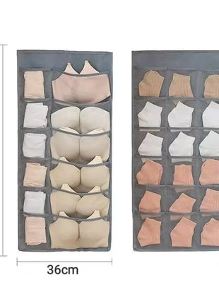 Double Sides Underwear Storage Hanging Bag Dormitory Home Wardrobe Hanging Wall Foldable Bag Underpants Socks Organizer Yiwu Yikang Store