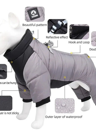 Dog Down Jacket Winter Warm Dog Clothes for Small Dogs Puppy Coat Waterproof Pet Vest French Bulldog Costumes Chihuahua Jumpsuit Dropshipman