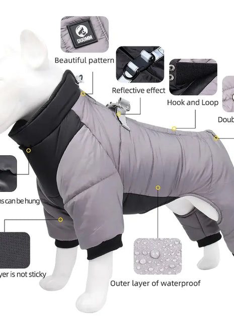 Dog Down Jacket Winter Warm Dog Clothes for Small Dogs Puppy Coat Waterproof Pet Vest French Bulldog Costumes Chihuahua Jumpsuit Dropshipman