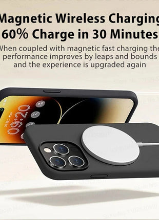 For Magsafe Original Magnetic Cases For iPhone 15 14 13 12 11 Pro Max Plus Wireless Charge Case Liquid Silicone Cover Accessory GRATUIT 3C Accessories Store
