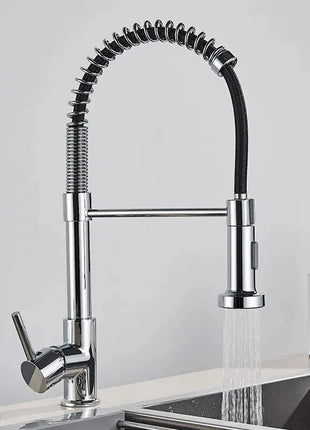 🚰 Pull-Down Kitchen Faucet – Matte Black Brass Spring Faucet with Dual Mode Nozzle | Hot &amp; Cold Mixer Tap for Single-Hole Sink Installation YYYMEST Factory Store