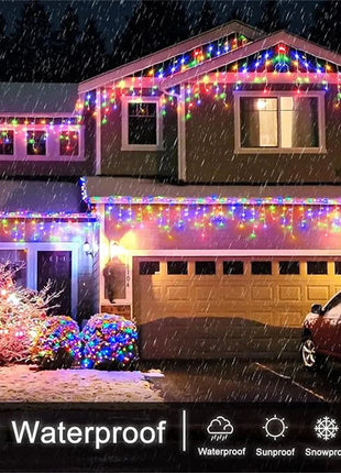 NEW 162/96LED Solar Icicle Outdoor Christmas Lights 8 Modes Waterproof Fairy Lights for Home Party Halloween Holiday Decoration OSIDEN Lighting Store