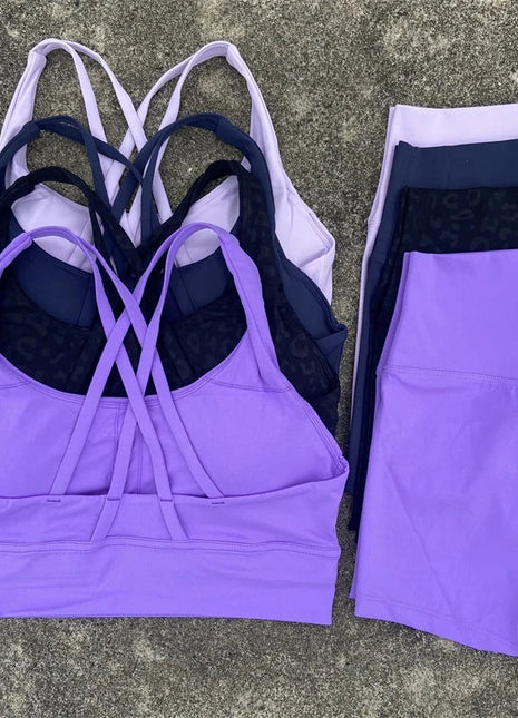 2 Piece Cross Back Bra Top High Waist Shor Shop1104290027 Store