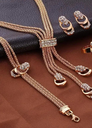 Adjustable 18K Gold-Plated Modern Bar Bracelet and Ring Jewelry Set NEULRY neulry Store