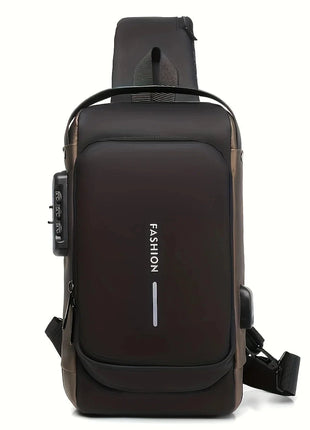 Men'S Anti-Theft Password Lock Chest Bag - Made of Durable Oxford Fabric, Adjustable Shoulder Strap, Suitable for Motorcycles And Casual Sports, Crossbody Style, Slant Bag. unixinu Official Store