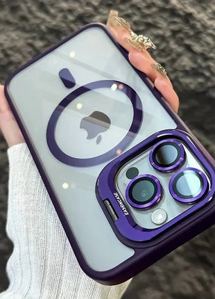 Luxury Magnetic Shockproof Phone Case For iPhone 16 17 15 14 13 12 11 Pro Max Funda For Magsafe Stand Glass Lens Protector Cover TAOYUNXI 3C Products Store