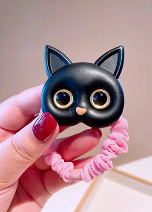2023 New Women Cute Cat Rubber Bands Elastic Hair Bands Korean Headwear Children For Girls Lovely Hair Accessories Ornaments SYTZ Hair Accessories Store