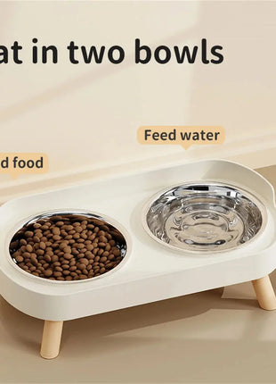 A Colorful Dopamine Pet Double Bowl Fashion Feeding Large Capacity Stainless Steel Dog Bowl Drinking Water Neck Cat Double Bowl Dropshipman