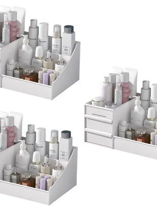 1pc White New Drawer Makeup Storage Box Dormitory Finishing Plastic Shelf Cosmetics Skin Care Dressing Table Desktop Shop1103807091 Store