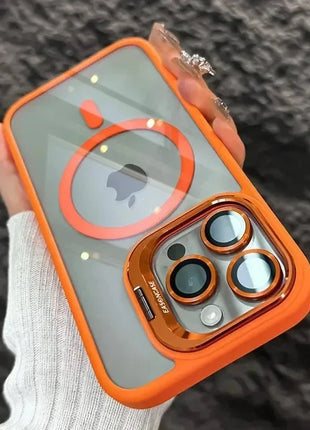 Luxury Magnetic Shockproof Phone Case For iPhone 16 17 15 14 13 12 11 Pro Max Funda For Magsafe Stand Glass Lens Protector Cover TAOYUNXI 3C Products Store