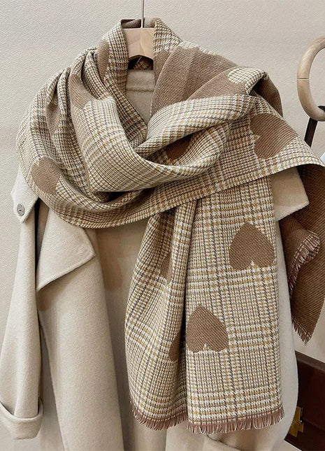 Double Take Heart Scarf RUNMEIFA Bonnet Store