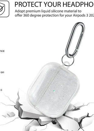 Bling Glitter Soft TPU Earphone Case with Keychain for Airpods Pro 2 2022 2nd Generation Air Pods 3 1 3rd Gen Cover Accessories PfotenSpaß