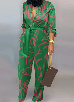 Elegant  Jumpsuit Women Fashion Deep V-neck One Piece Overalls Casual Jumpsuits Streetwear Ms Chuh 02 Store