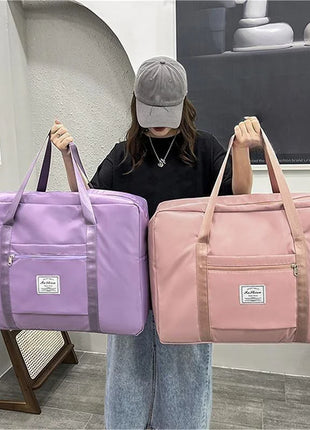 Folding Travel Bags Large Capacity Waterproof Luggage Tote Handbag Travel Duffle Bag Gym Yoga Storage Shoulder Bag For Women