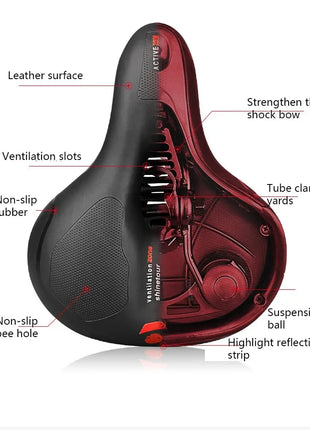 Reflective Shock Absorbing MTB Bicycle Seat Breathable Rainproof Road Mountain Bike Saddle Comfortable Cycling Accessory for Men Shop1102066021 Store