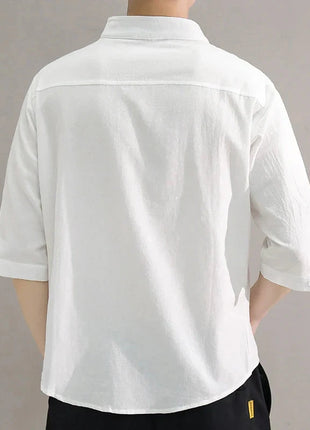 Men's Stand Collar Shirt – Mid-Length Sleeves Lincici Store