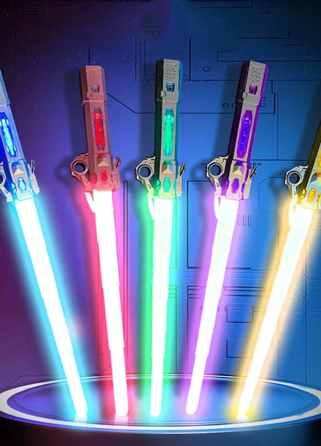 Children Colorful Glowing Sword Toys Telescopic Music Laser Sword 2-in-1 Rotating Decompression Toy Light Sword Kids Adult Toys Shop MEIZIYU Store