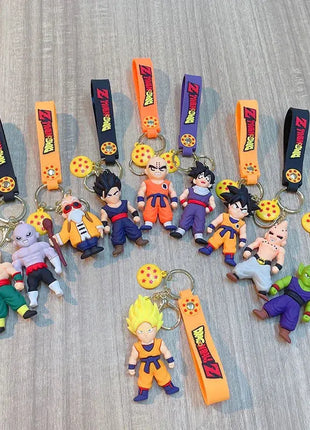 Anime Dragon Ball Keychain Fashion Jewelry Son Goku Vegeta Piccolo Action Figures 8CM PVC Key Ring for Men Women Bag Pendant Ali-manga Figure Toys Store