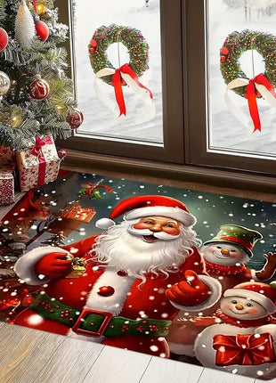 Christmas Santa Claus Welcome Entrance Doormat Home Decor Carpet Indoor Outdoor Floor Mat Living Room Bedroom Bath Kitchen Rug